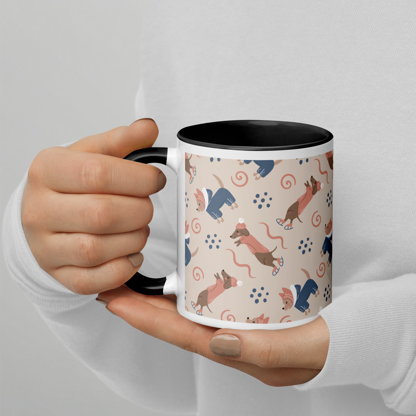 Cozy Dogs | Seamless Patterns | White Ceramic Mug with Color Inside - #12