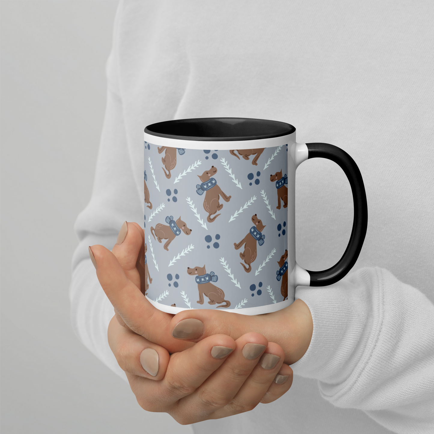 Cozy Dogs | Seamless Patterns | White Ceramic Mug with Color Inside - #4