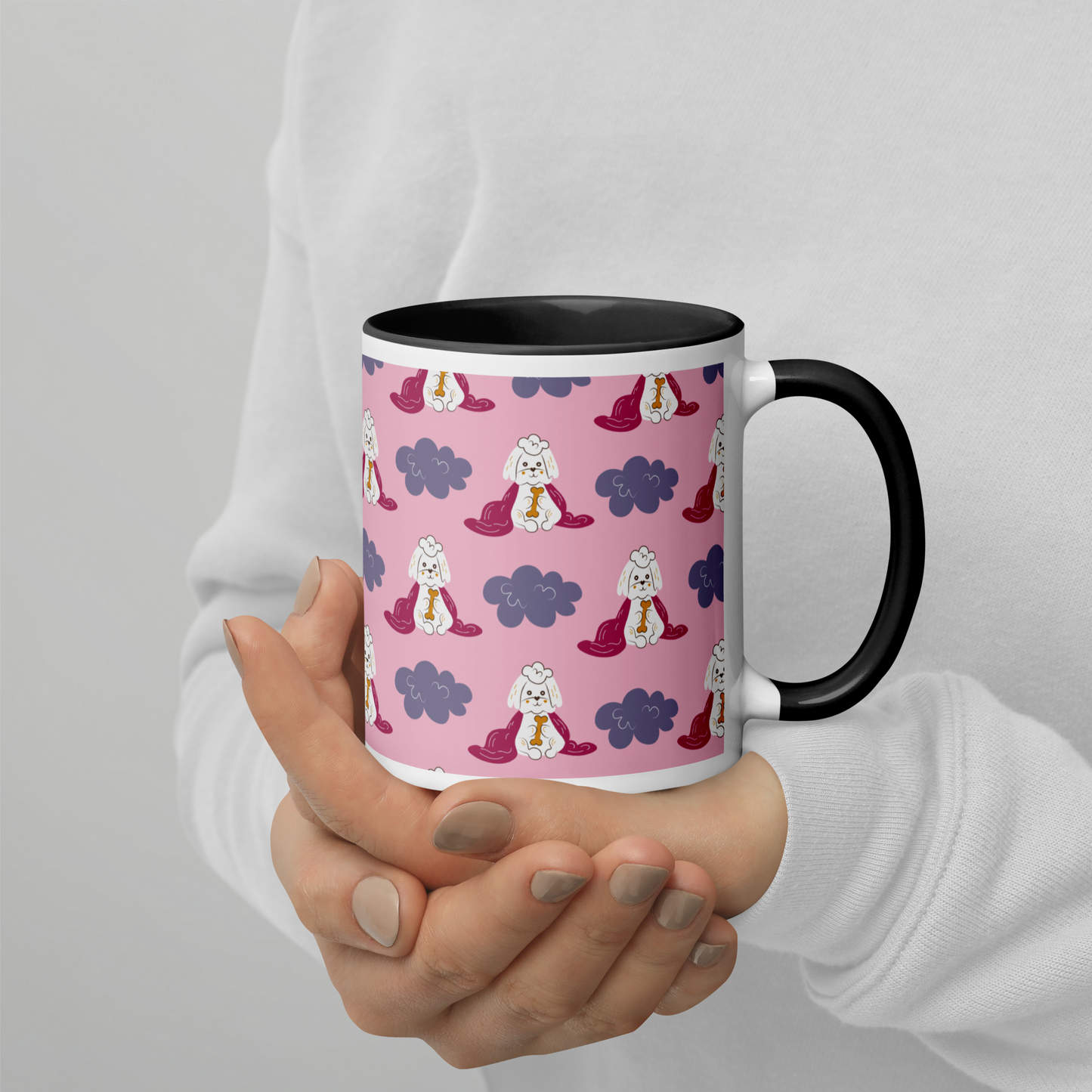 Cozy Dogs | Seamless Patterns | White Ceramic Mug with Color Inside - #10
