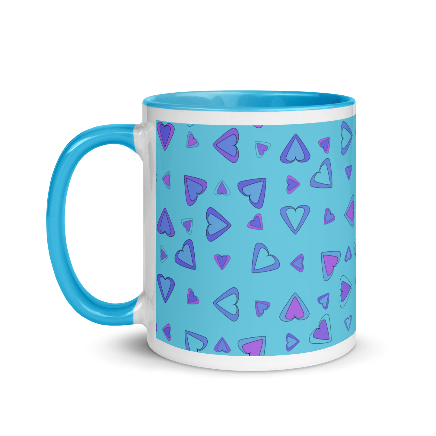 Rainbow Of Hearts | Batch 01 | Seamless Patterns | White Ceramic Mug with Color Inside - #9