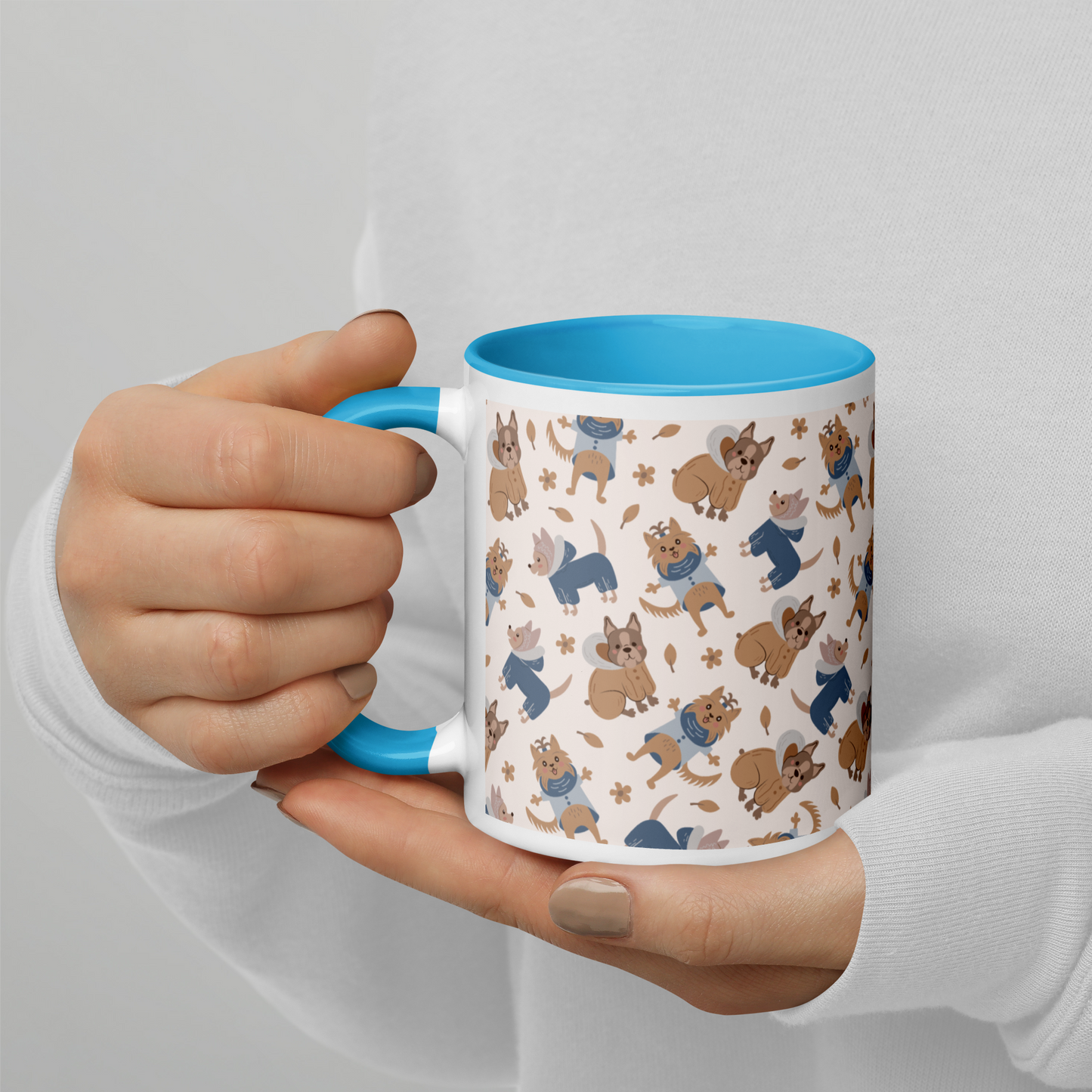 Cozy Dogs | Seamless Patterns | White Ceramic Mug with Color Inside - #8