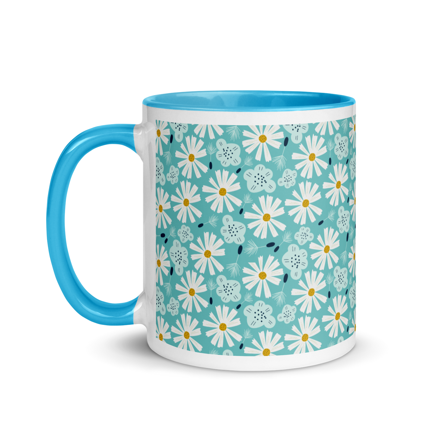 Scandinavian Spring Floral | Seamless Patterns | White Ceramic Mug with Color Inside - #10