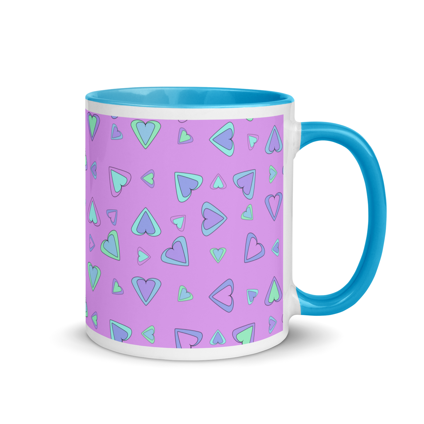 Rainbow Of Hearts | Batch 01 | Seamless Patterns | White Ceramic Mug with Color Inside - #5