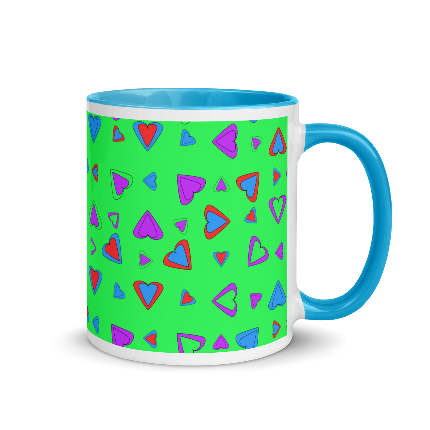 Rainbow Of Hearts | Batch 01 | Seamless Patterns | White Ceramic Mug with Color Inside - #7