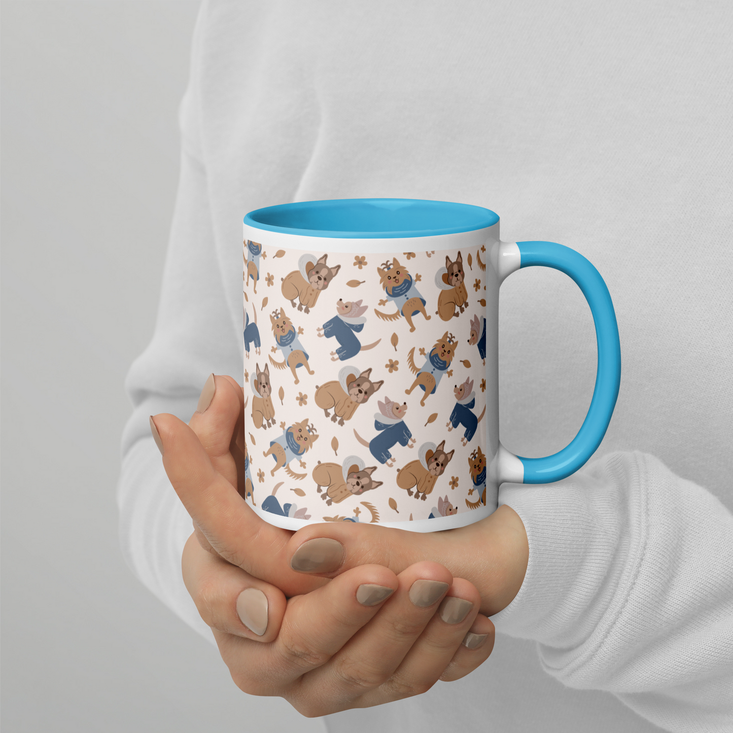 Cozy Dogs | Seamless Patterns | White Ceramic Mug with Color Inside - #8