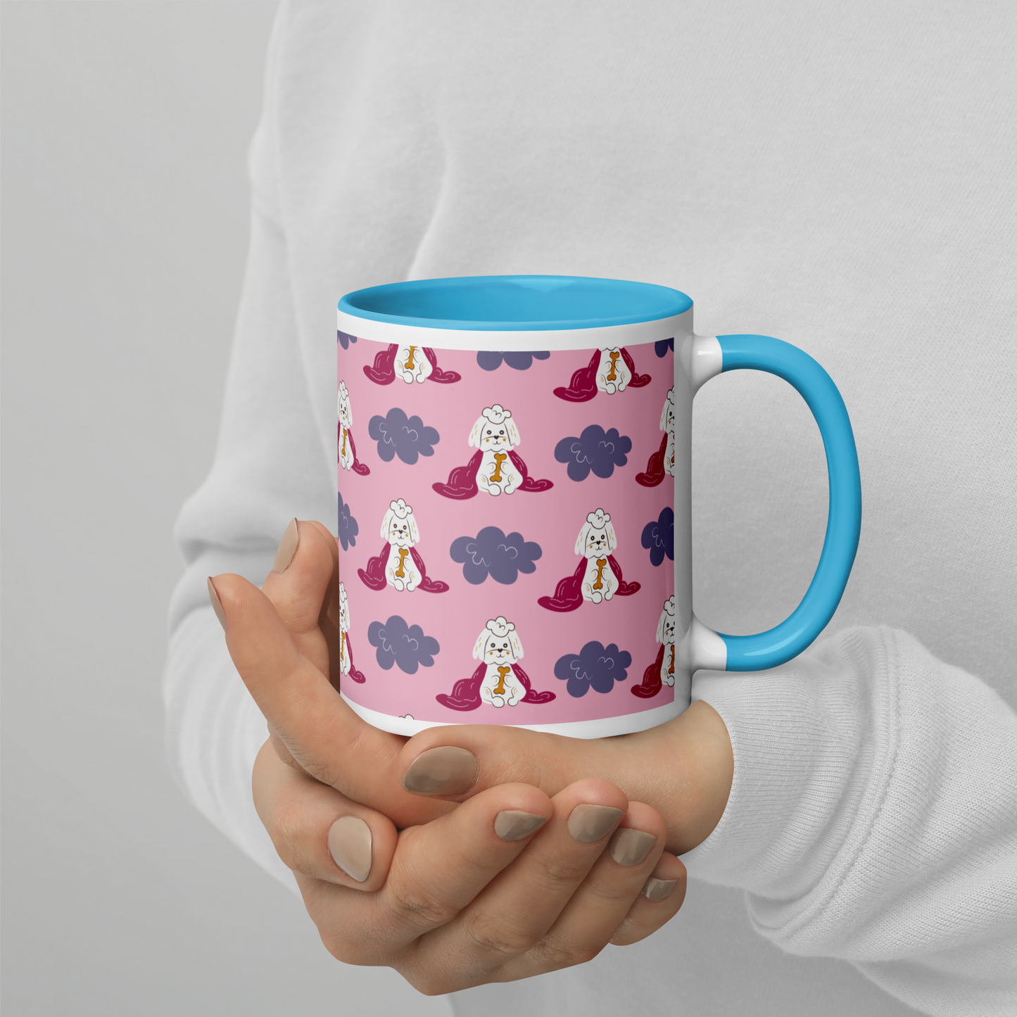 Cozy Dogs | Seamless Patterns | White Ceramic Mug with Color Inside - #10