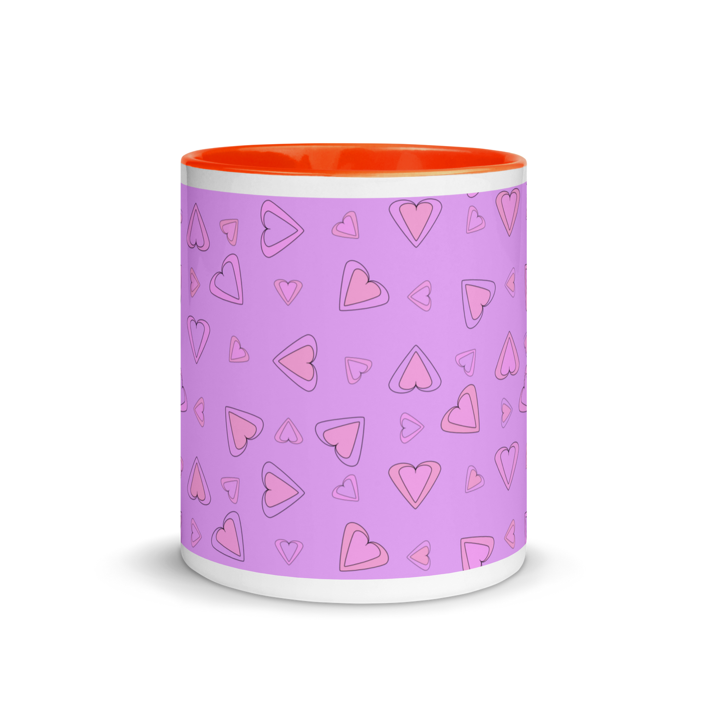 Rainbow Of Hearts | Batch 01 | Seamless Patterns | White Ceramic Mug with Color Inside - #8