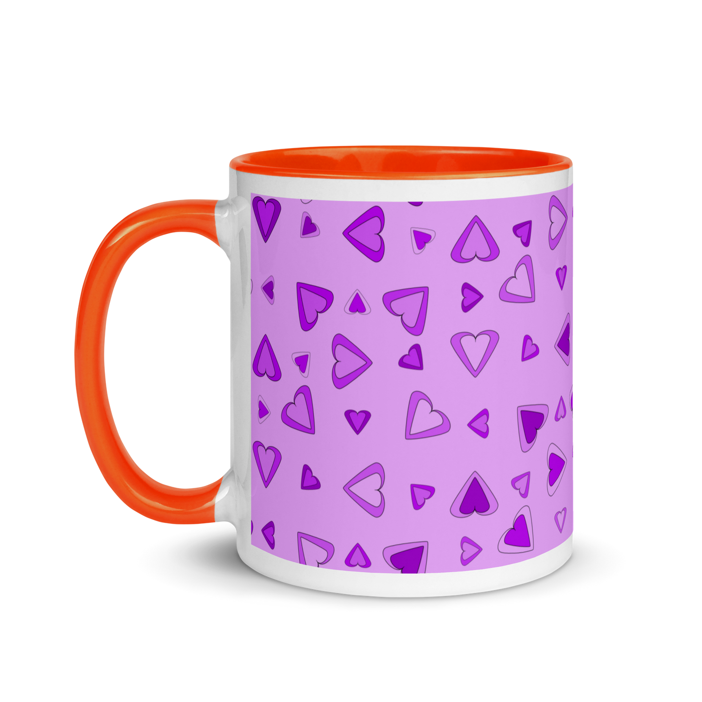 Rainbow Of Hearts | Batch 01 | Seamless Patterns | White Ceramic Mug with Color Inside - #3
