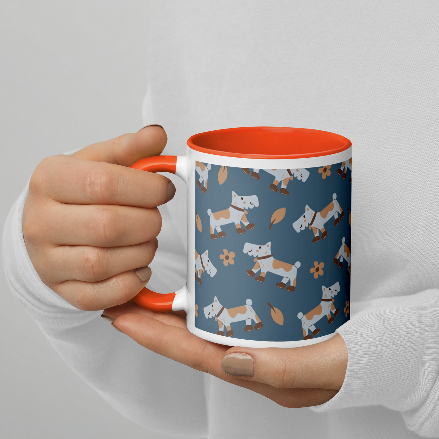 Cozy Dogs | Seamless Patterns | White Ceramic Mug with Color Inside - #2