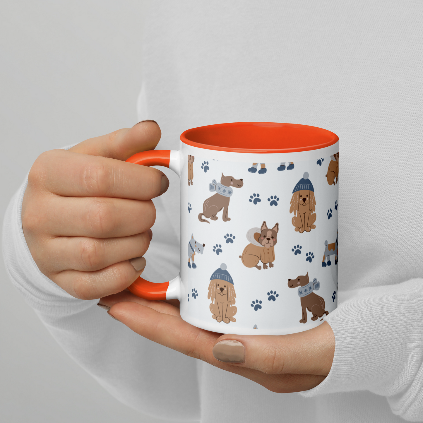 Cozy Dogs | Seamless Patterns | White Ceramic Mug with Color Inside - #7