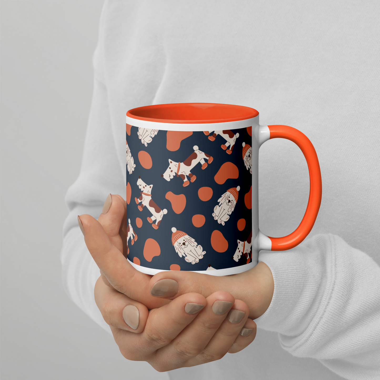 Cozy Dogs | Seamless Patterns | White Ceramic Mug with Color Inside - #5