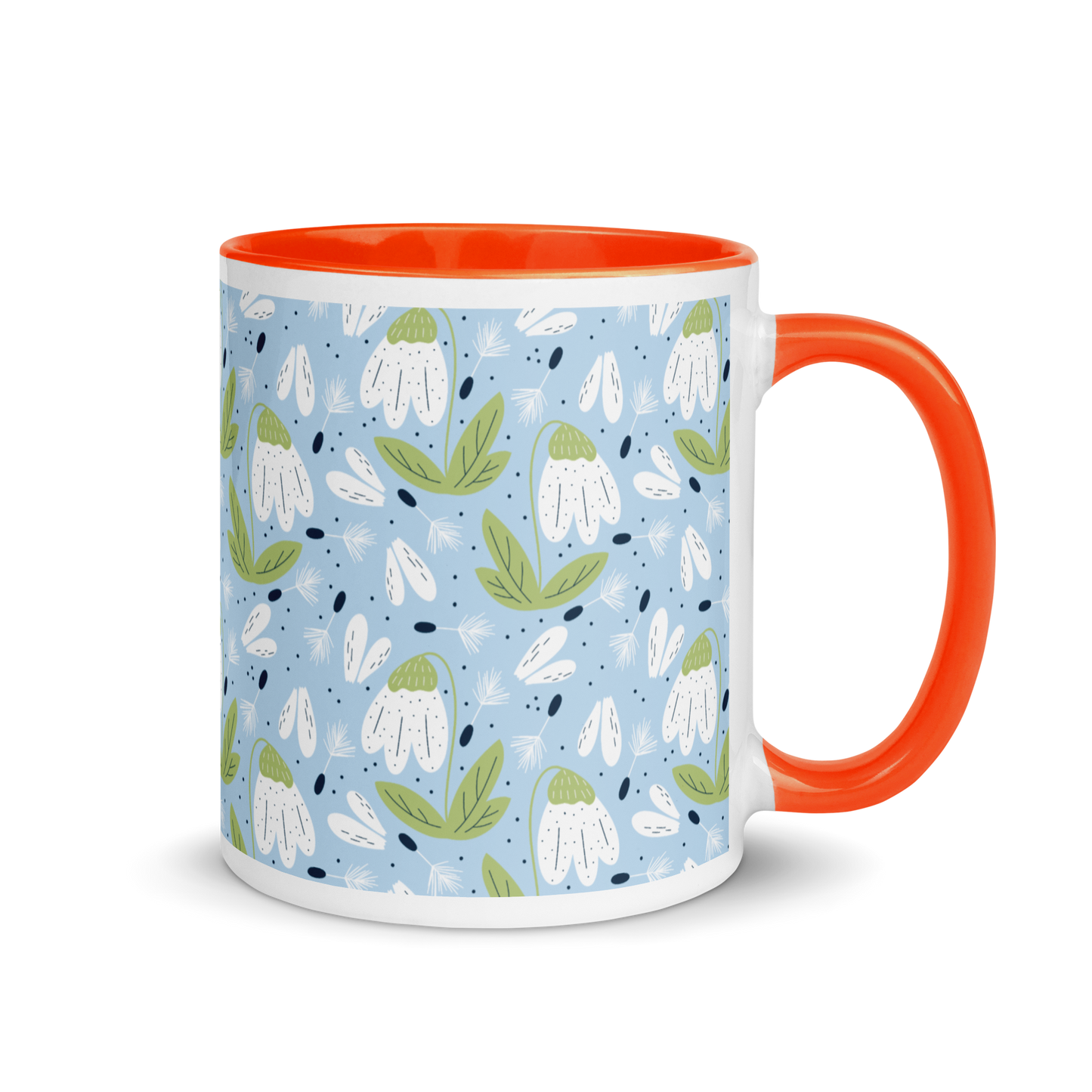 Scandinavian Spring Floral | Seamless Patterns | White Ceramic Mug with Color Inside - #3