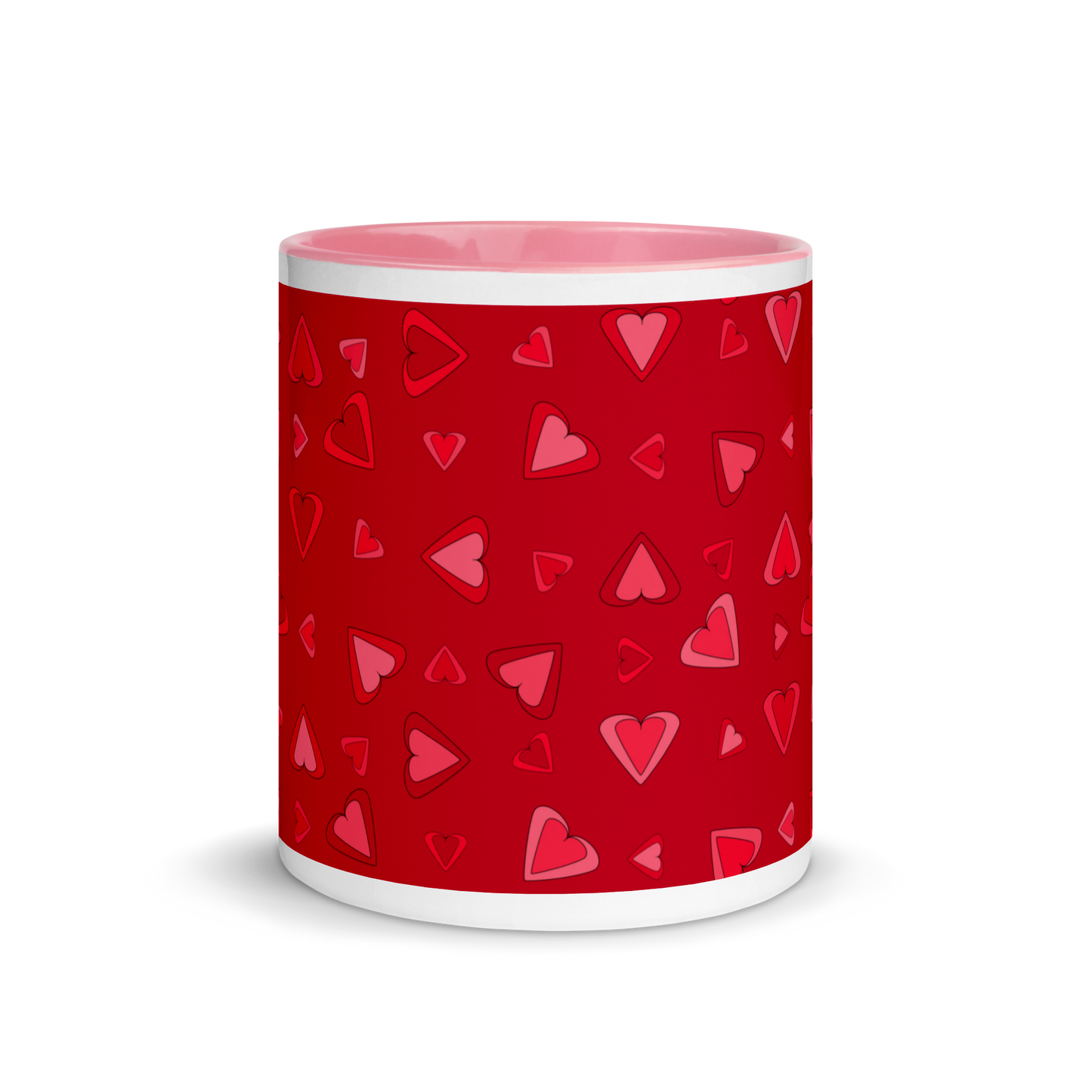 Rainbow Of Hearts | Batch 01 | Seamless Patterns | White Ceramic Mug with Color Inside - #11