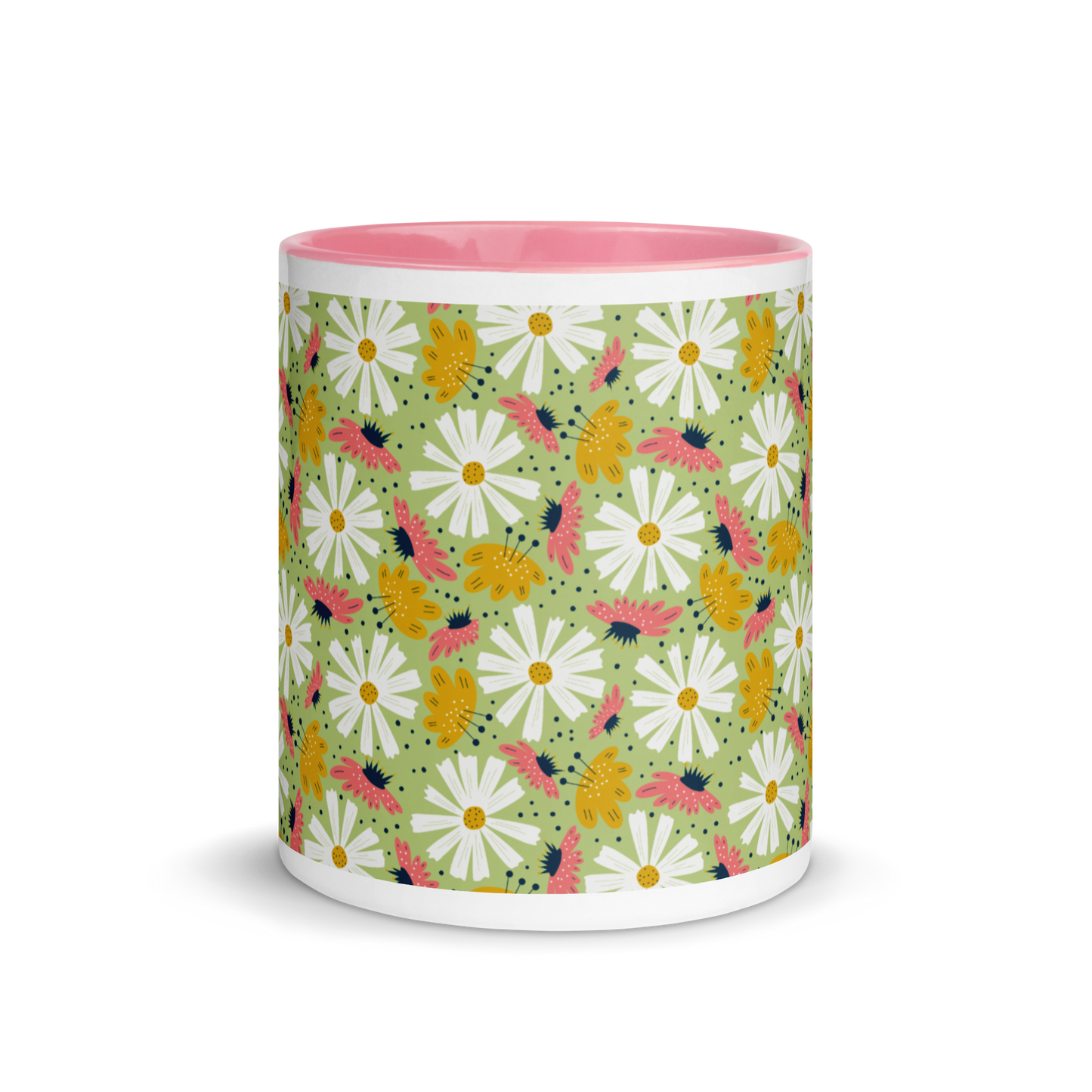 Scandinavian Spring Floral | Seamless Patterns | White Ceramic Mug with Color Inside - #4