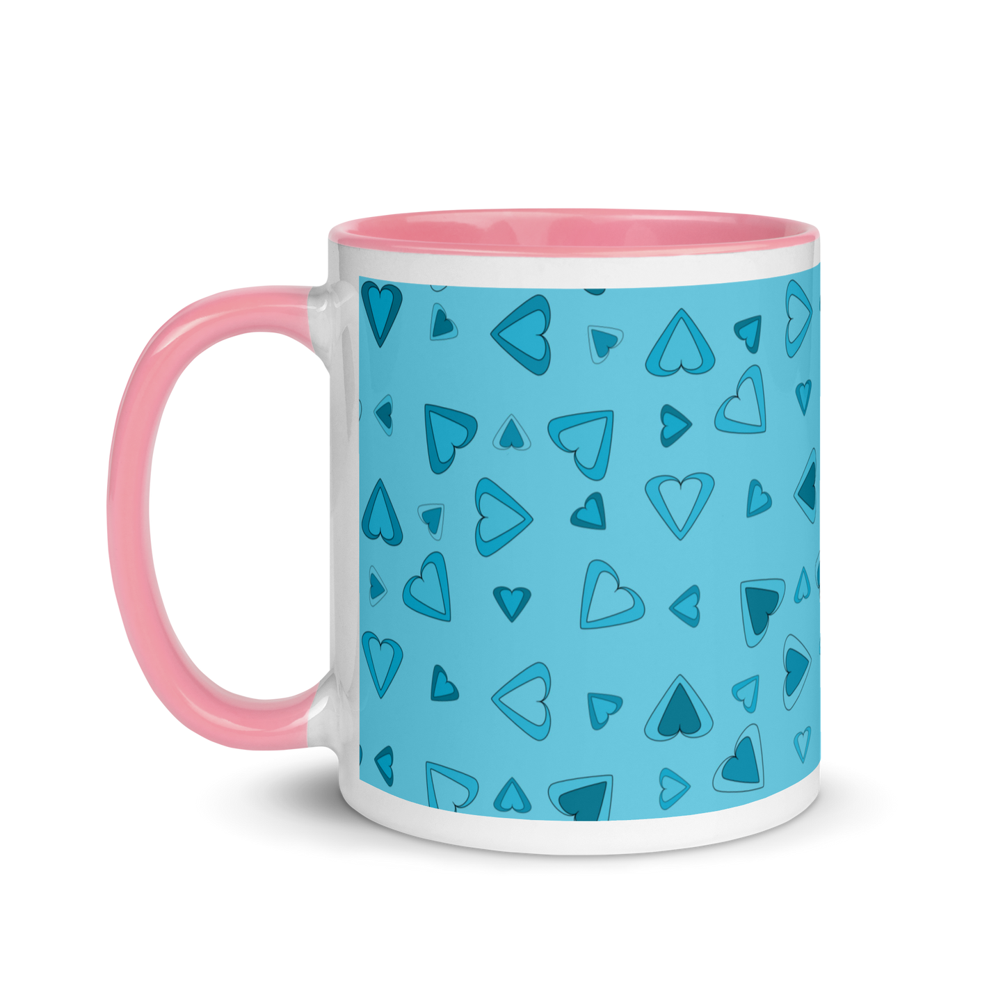 Rainbow Of Hearts | Batch 01 | Seamless Patterns | White Ceramic Mug with Color Inside - #4