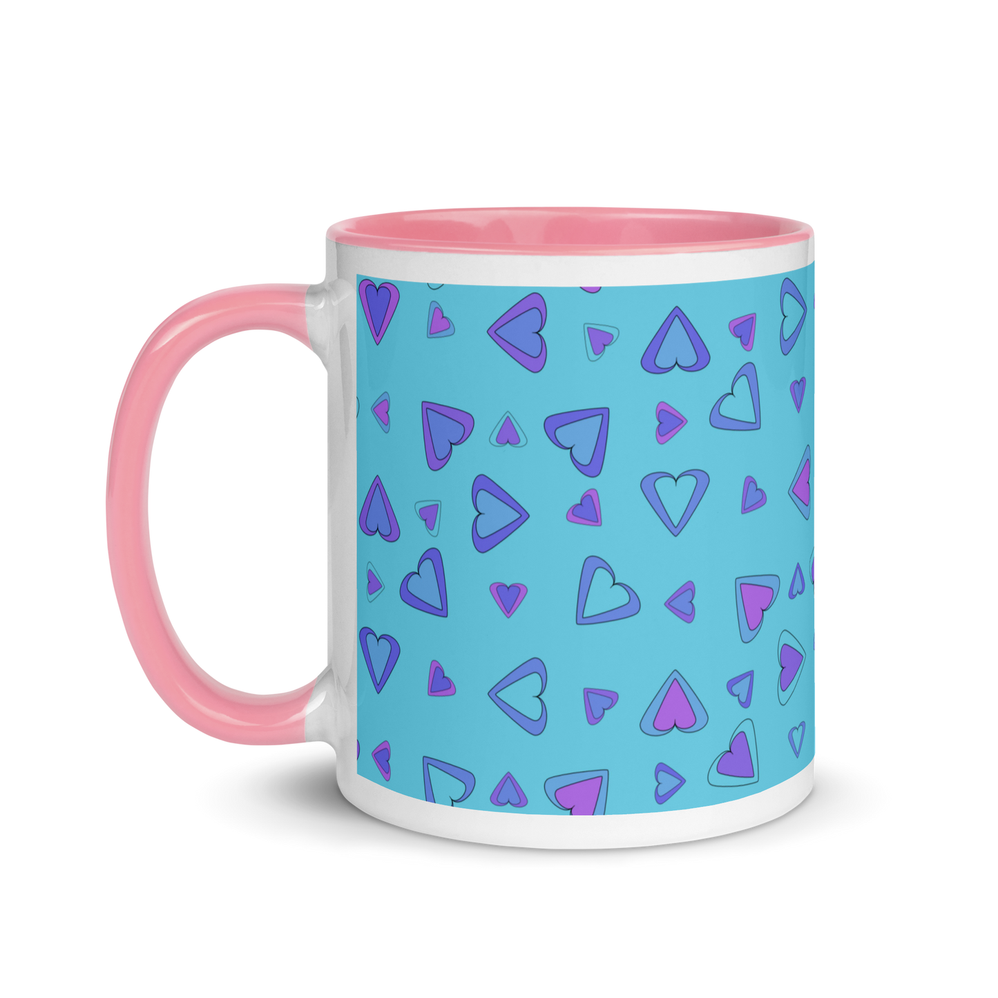Rainbow Of Hearts | Batch 01 | Seamless Patterns | White Ceramic Mug with Color Inside - #9