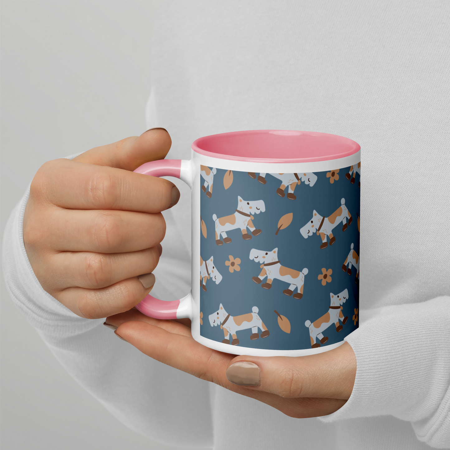 Cozy Dogs | Seamless Patterns | White Ceramic Mug with Color Inside - #2