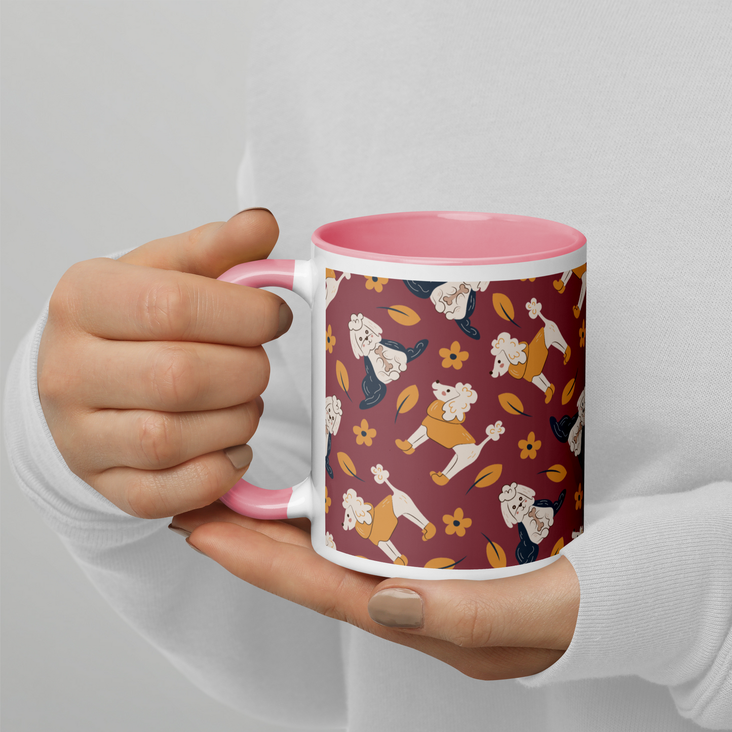 Cozy Dogs | Seamless Patterns | White Ceramic Mug with Color Inside - #9