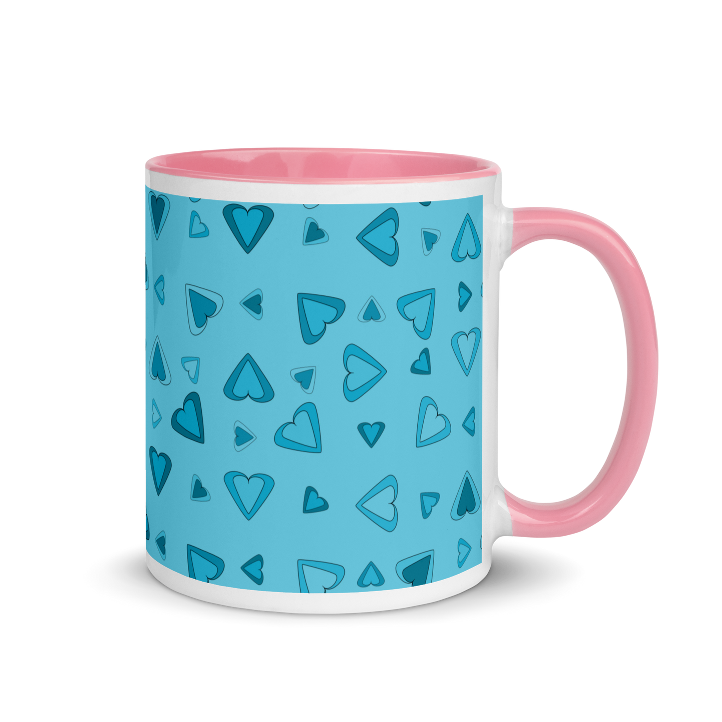 Rainbow Of Hearts | Batch 01 | Seamless Patterns | White Ceramic Mug with Color Inside - #4