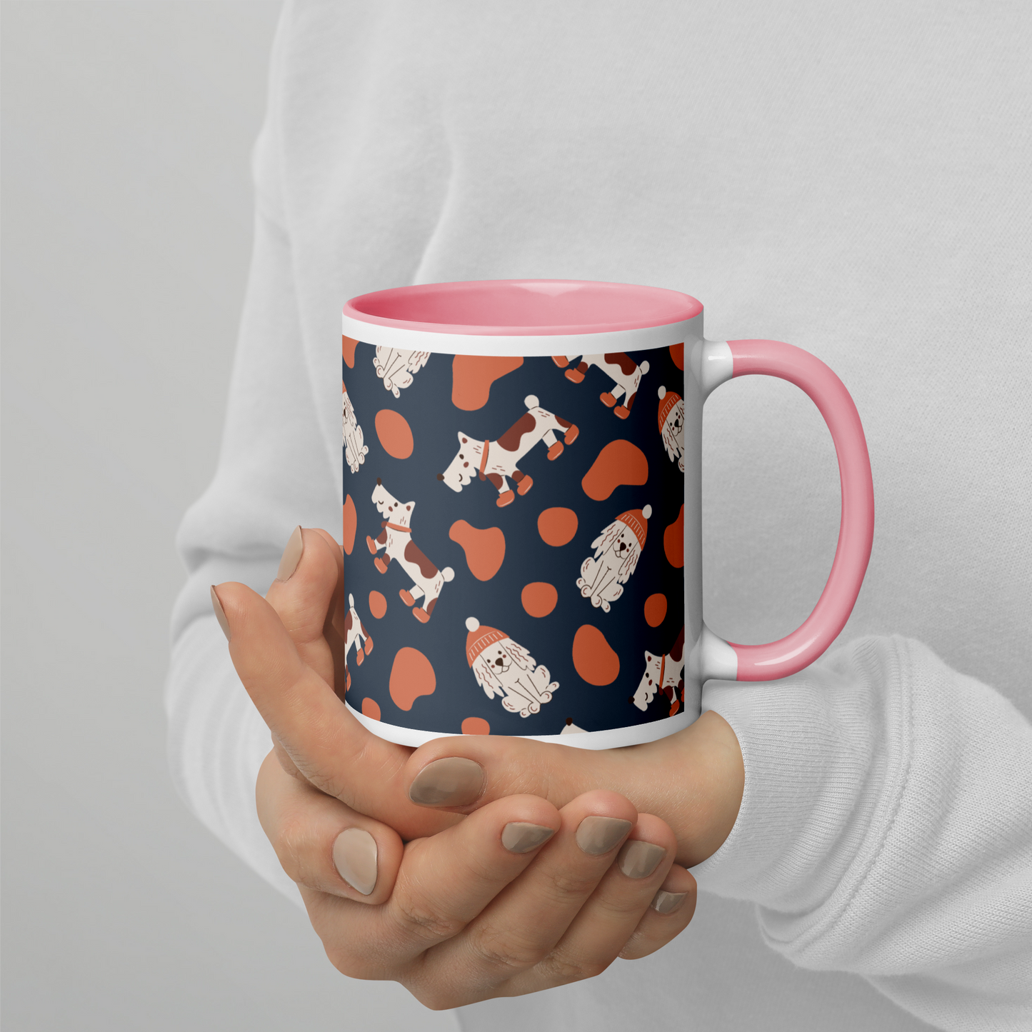 Cozy Dogs | Seamless Patterns | White Ceramic Mug with Color Inside - #5