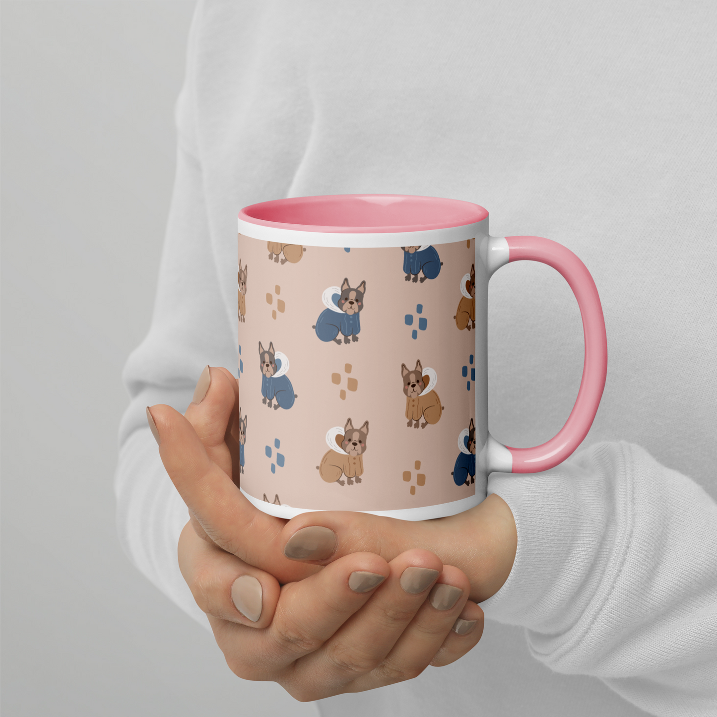 Cozy Dogs | Seamless Patterns | White Ceramic Mug with Color Inside - #11