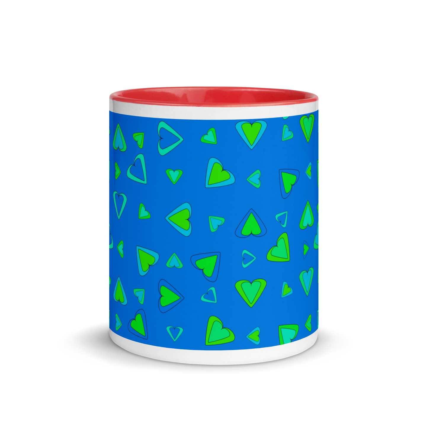 Rainbow Of Hearts | Batch 01 | Seamless Patterns | White Ceramic Mug with Color Inside - #6