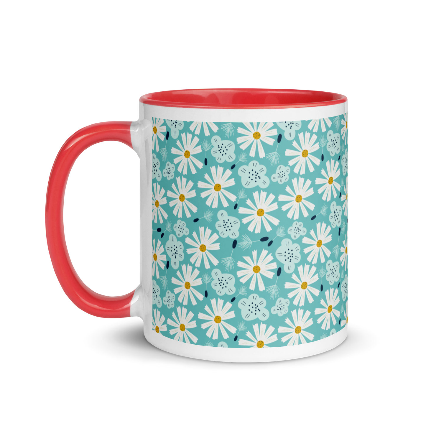 Scandinavian Spring Floral | Seamless Patterns | White Ceramic Mug with Color Inside - #10