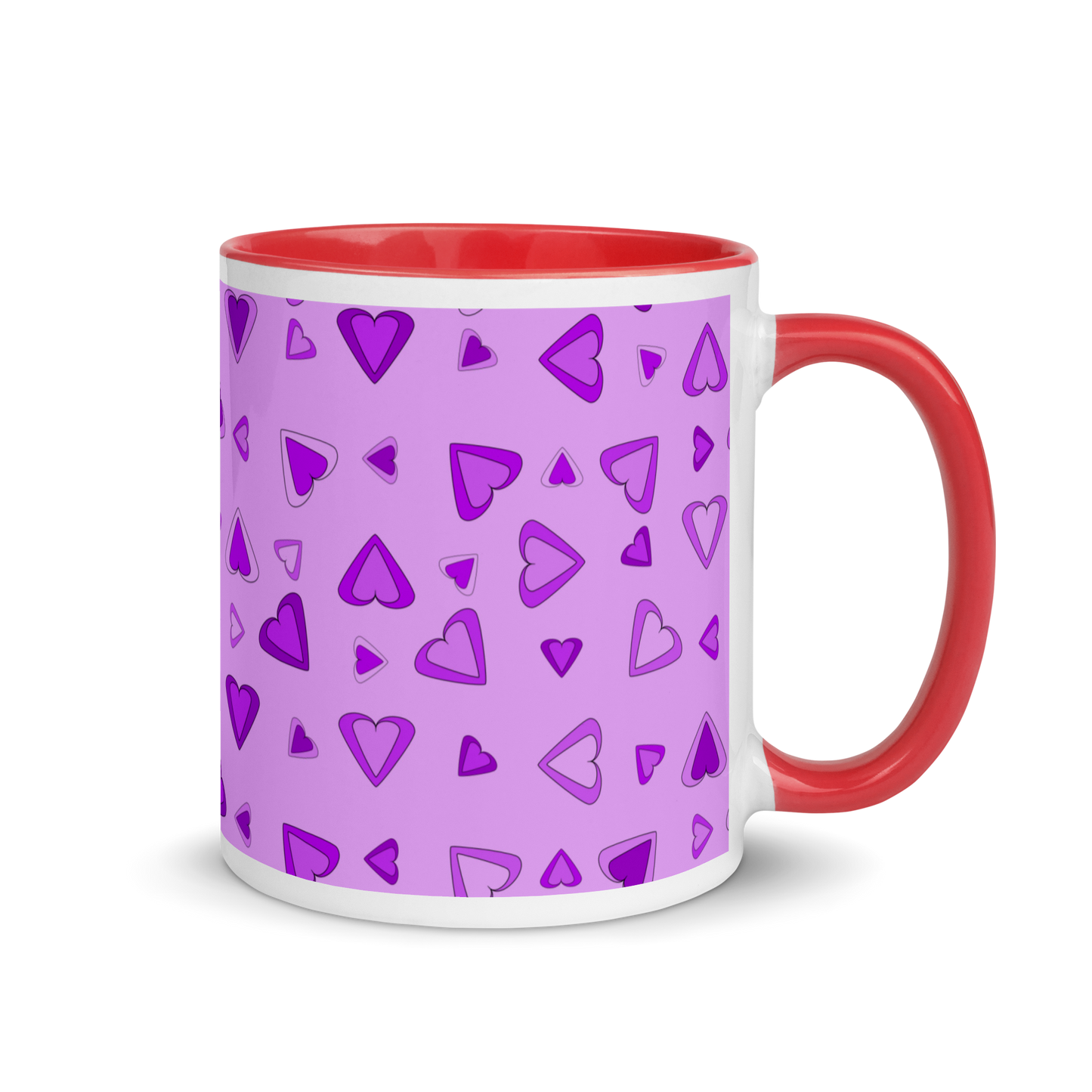 Rainbow Of Hearts | Batch 01 | Seamless Patterns | White Ceramic Mug with Color Inside - #3