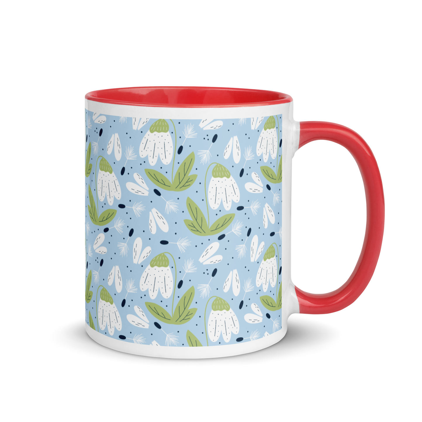 Scandinavian Spring Floral | Seamless Patterns | White Ceramic Mug with Color Inside - #3