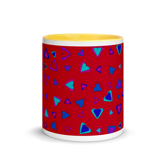 Rainbow Of Hearts | Batch 01 | Seamless Patterns | White Ceramic Mug with Color Inside - #1
