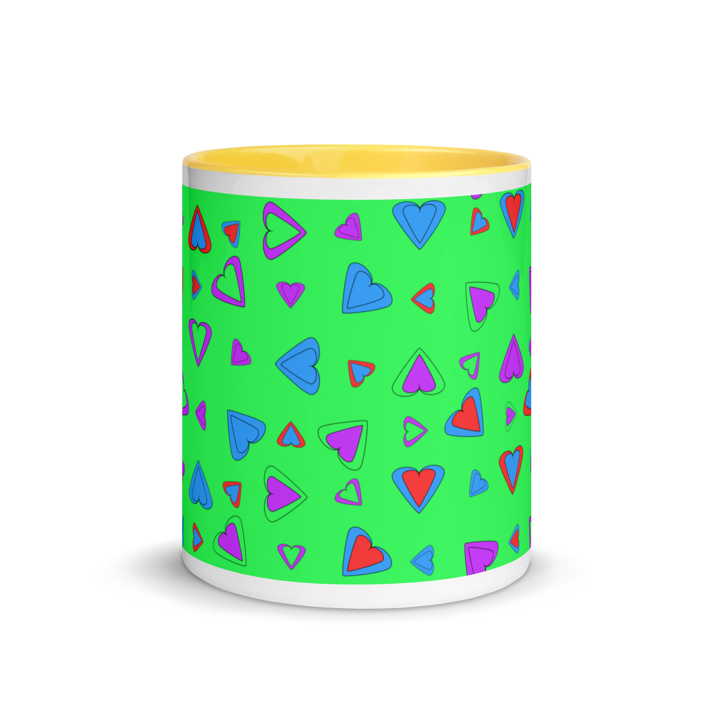 Rainbow Of Hearts | Batch 01 | Seamless Patterns | White Ceramic Mug with Color Inside - #7