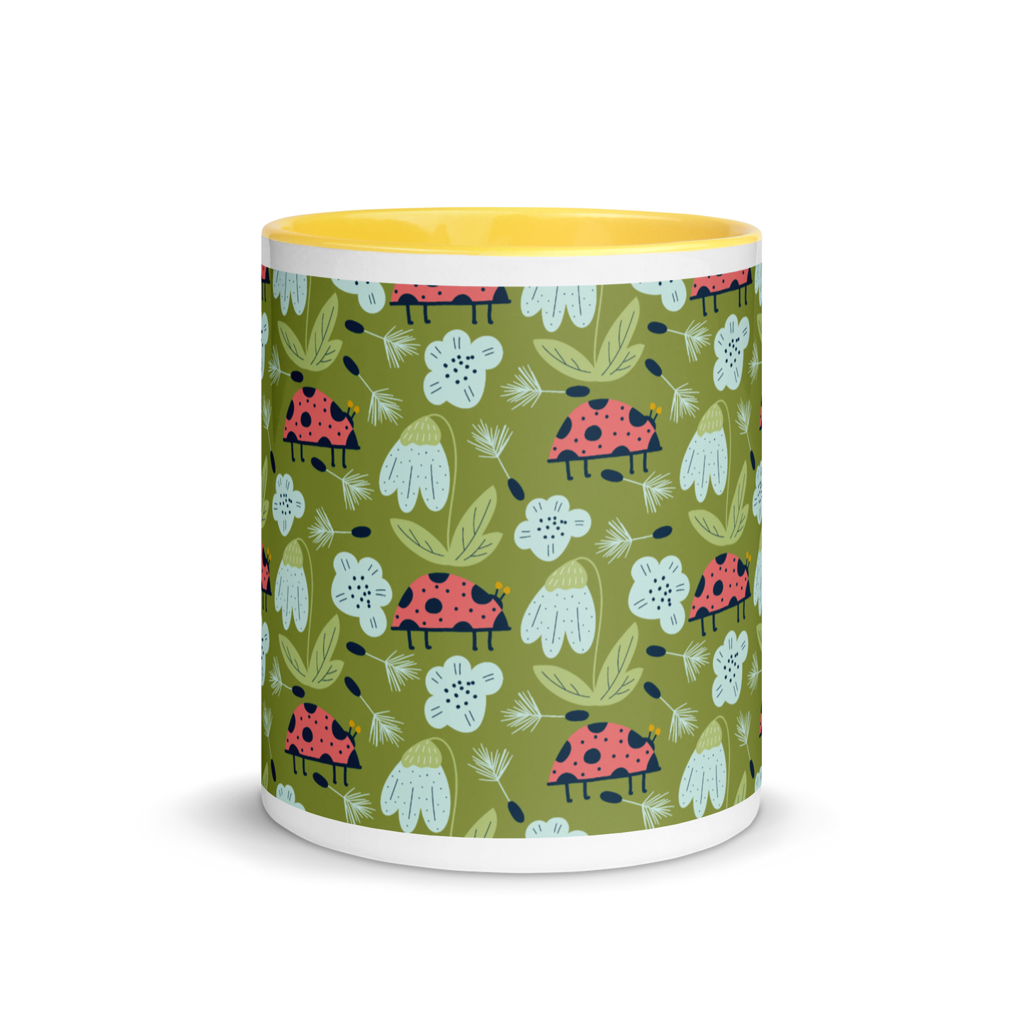 Scandinavian Spring Floral | Seamless Patterns | White Ceramic Mug with Color Inside - #5