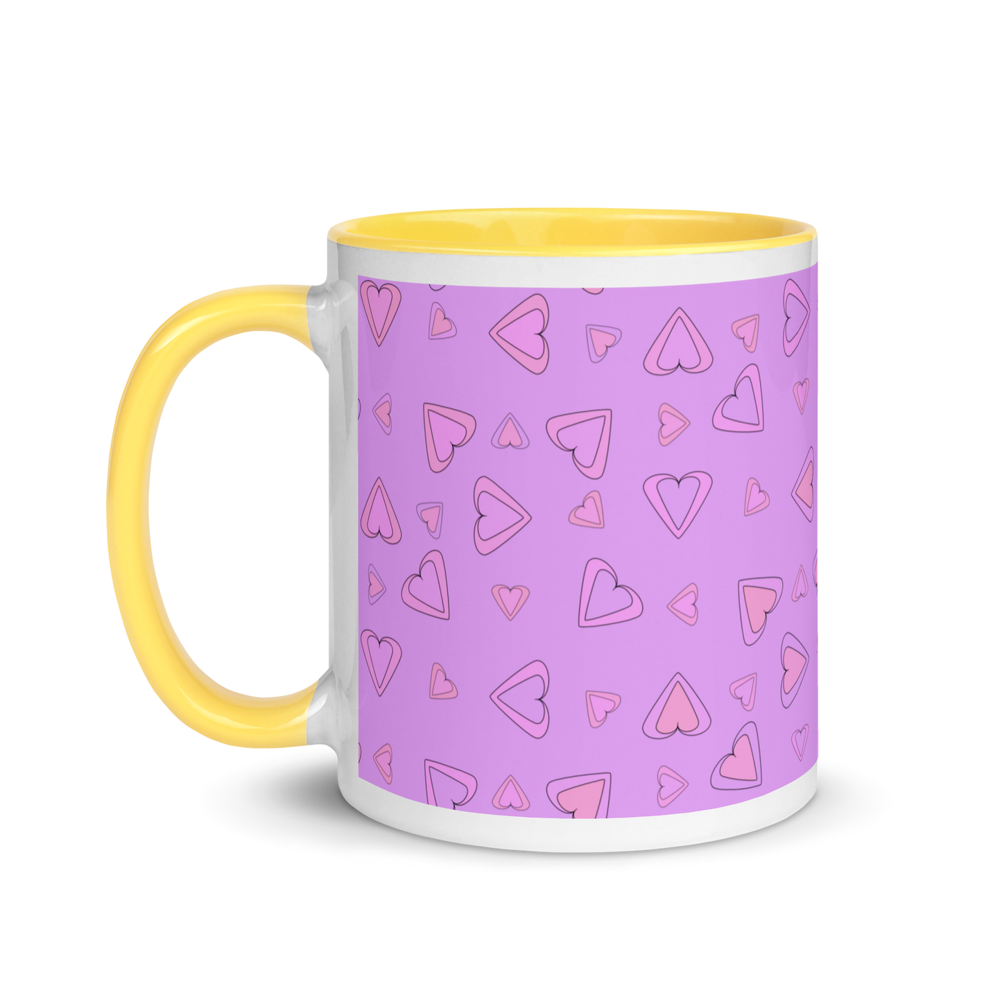 Rainbow Of Hearts | Batch 01 | Seamless Patterns | White Ceramic Mug with Color Inside - #8