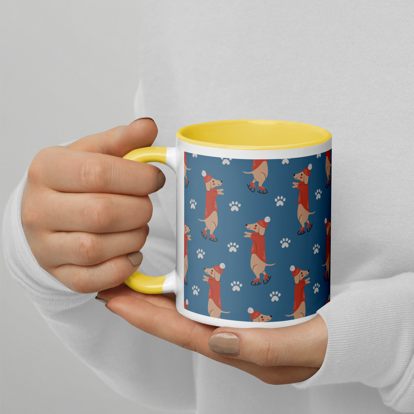 Cozy Dogs | Seamless Patterns | White Ceramic Mug with Color Inside - #6
