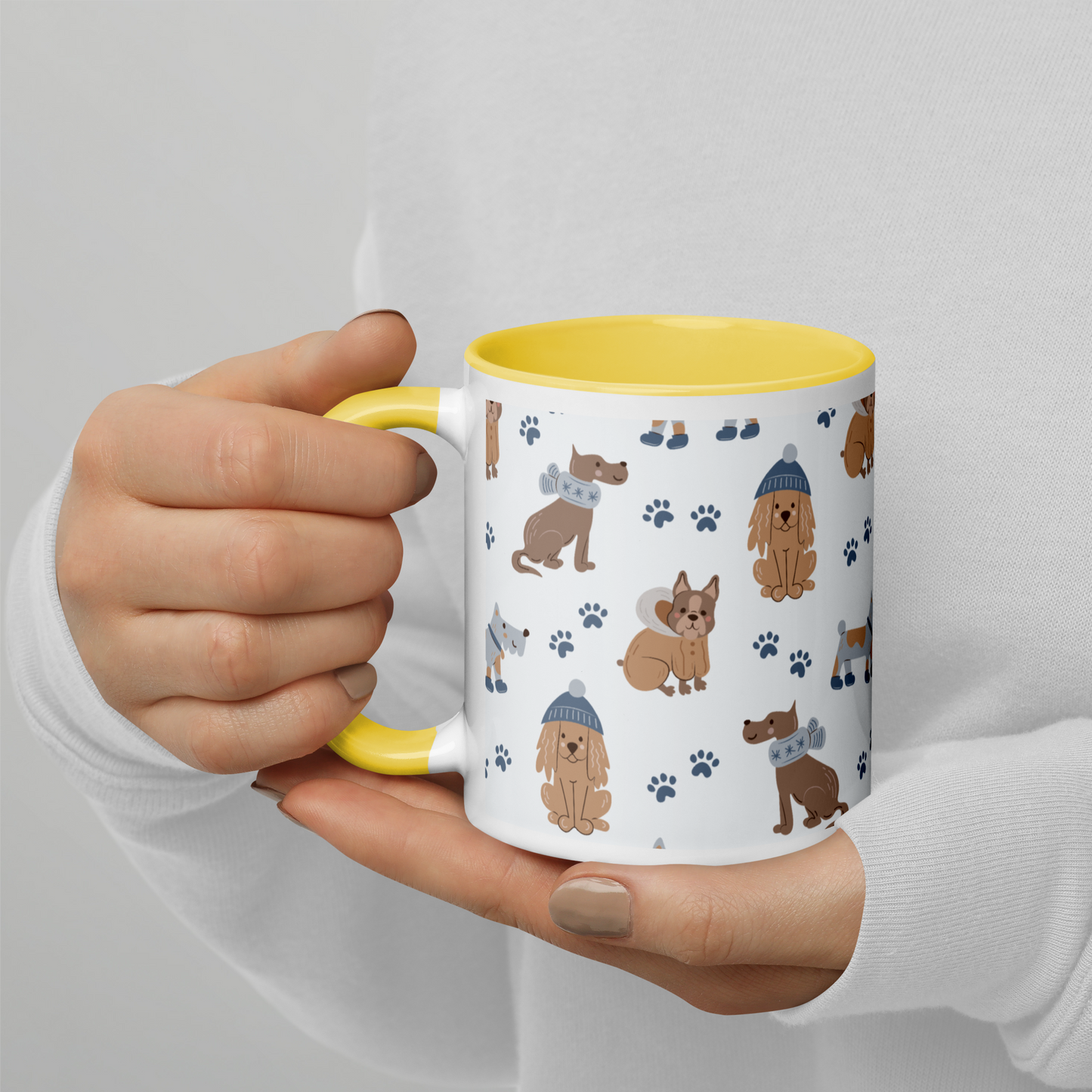Cozy Dogs | Seamless Patterns | White Ceramic Mug with Color Inside - #7