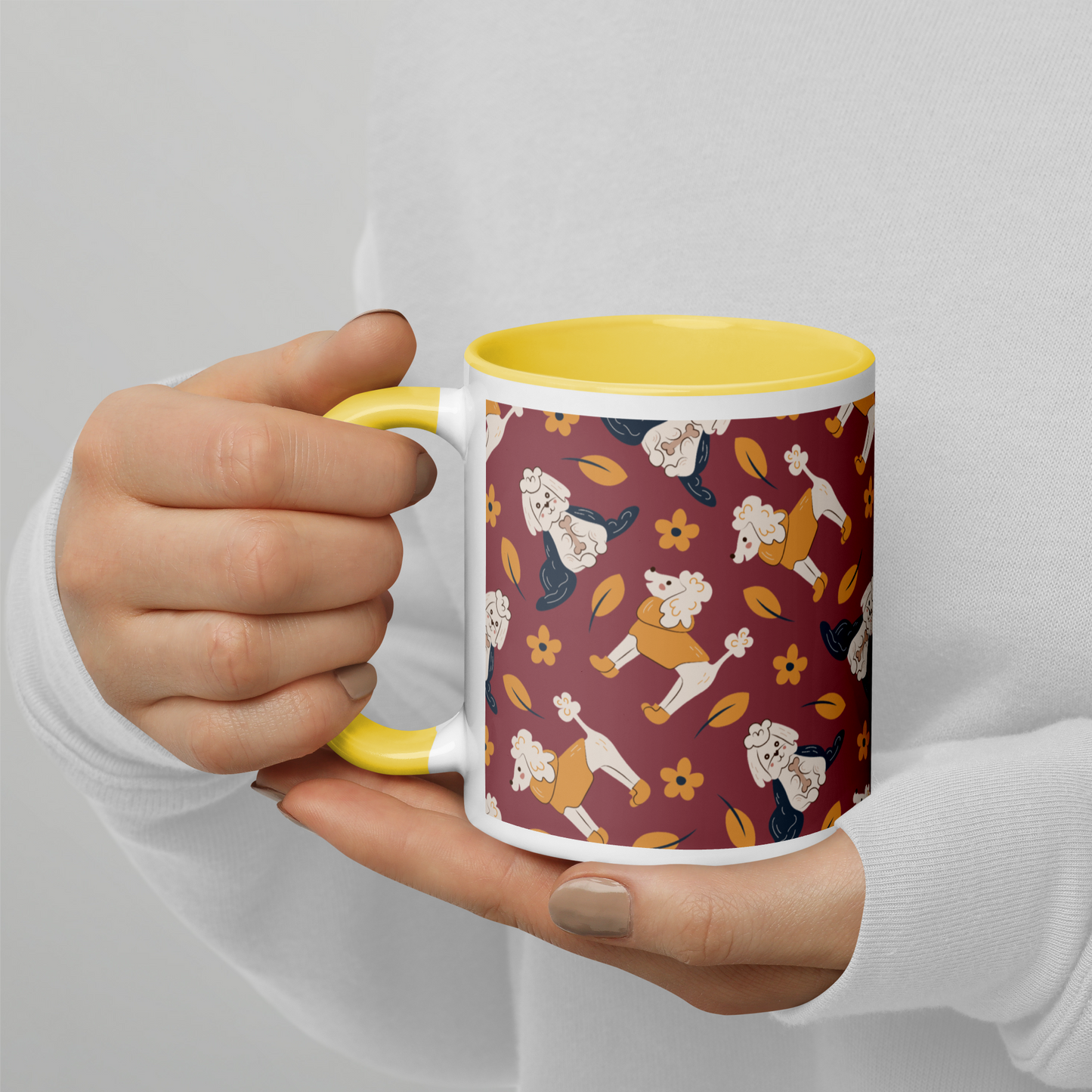 Cozy Dogs | Seamless Patterns | White Ceramic Mug with Color Inside - #9