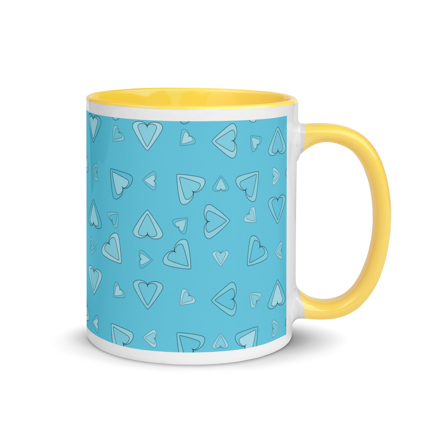 Rainbow Of Hearts | Batch 01 | Seamless Patterns | White Ceramic Mug with Color Inside - #12