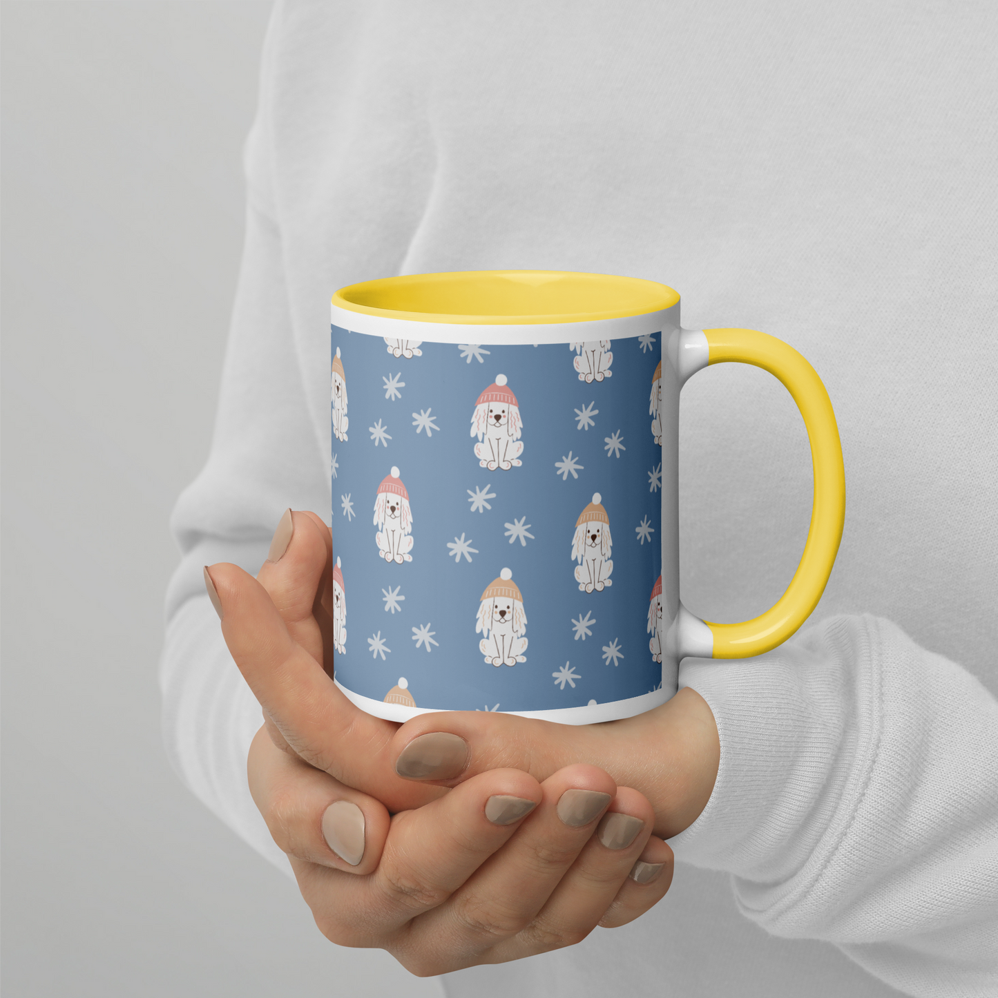 Cozy Dogs | Seamless Patterns | White Ceramic Mug with Color Inside - #3