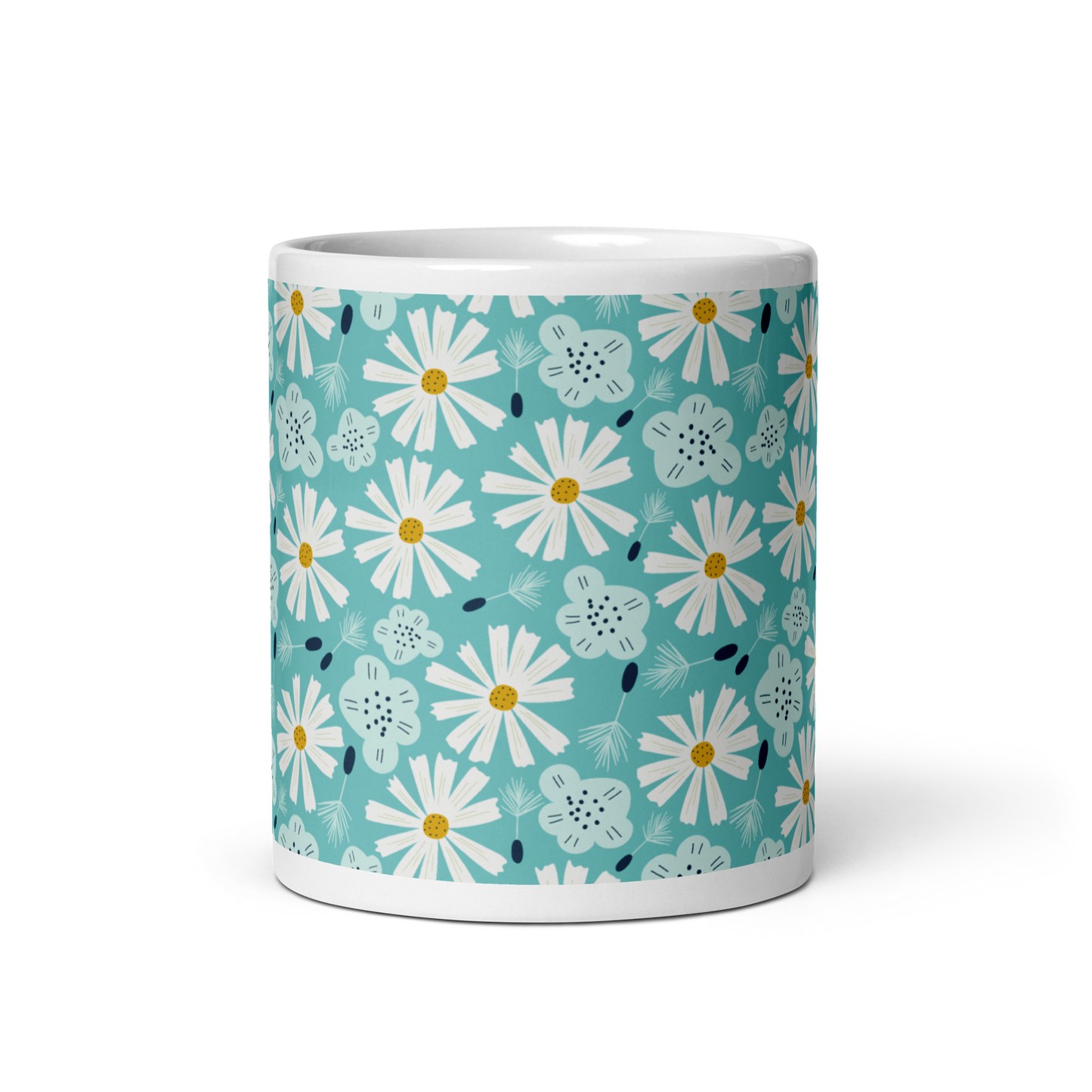 Scandinavian Spring Floral | Seamless Patterns | White Glossy Mug - #10