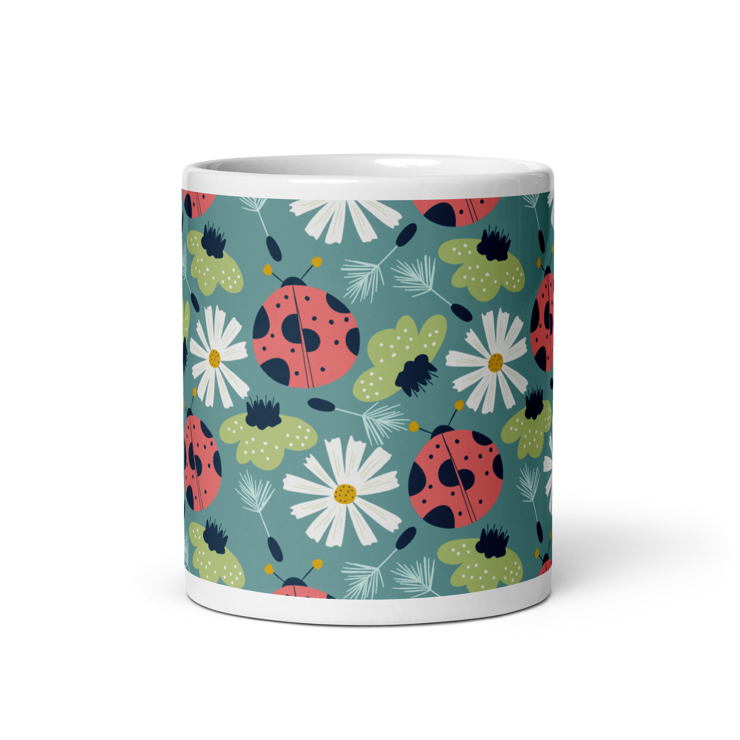 Scandinavian Spring Floral | Seamless Patterns | White Glossy Mug - #2