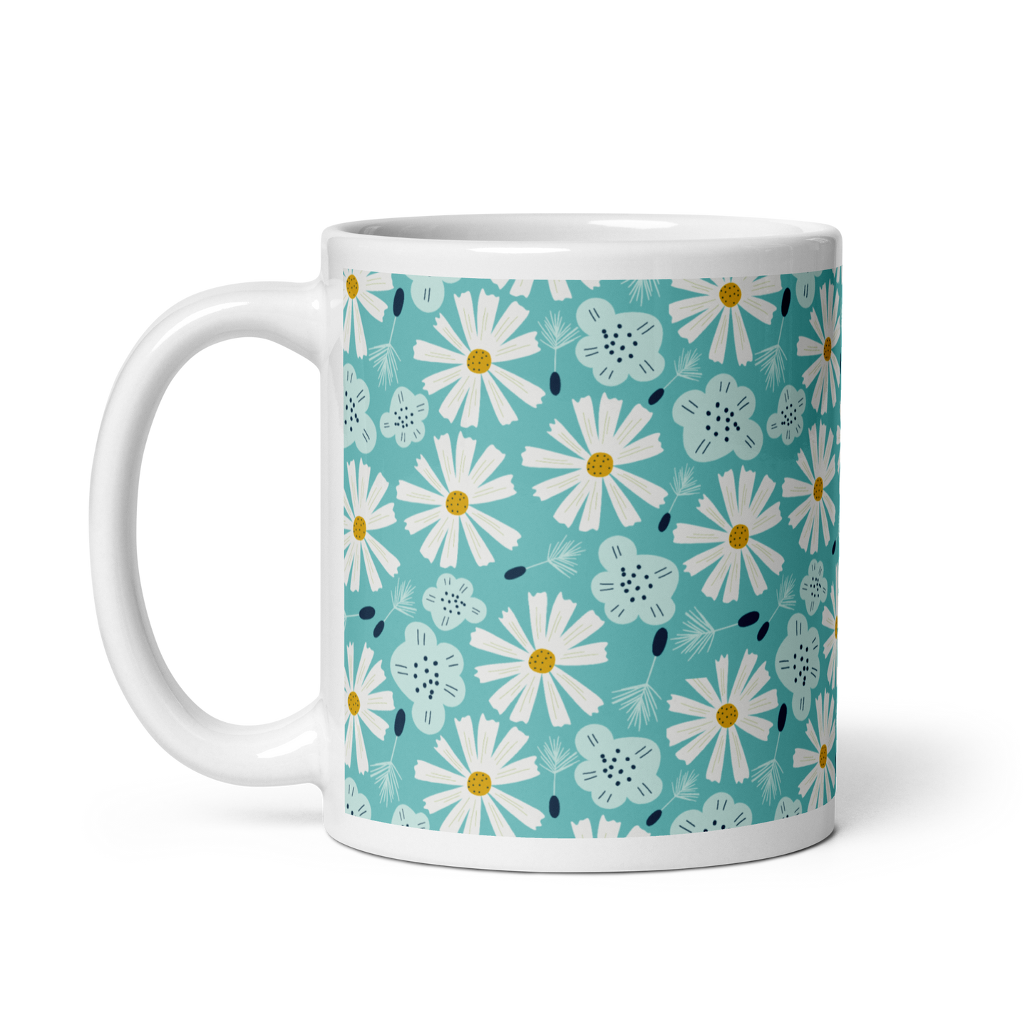 Scandinavian Spring Floral | Seamless Patterns | White Glossy Mug - #10