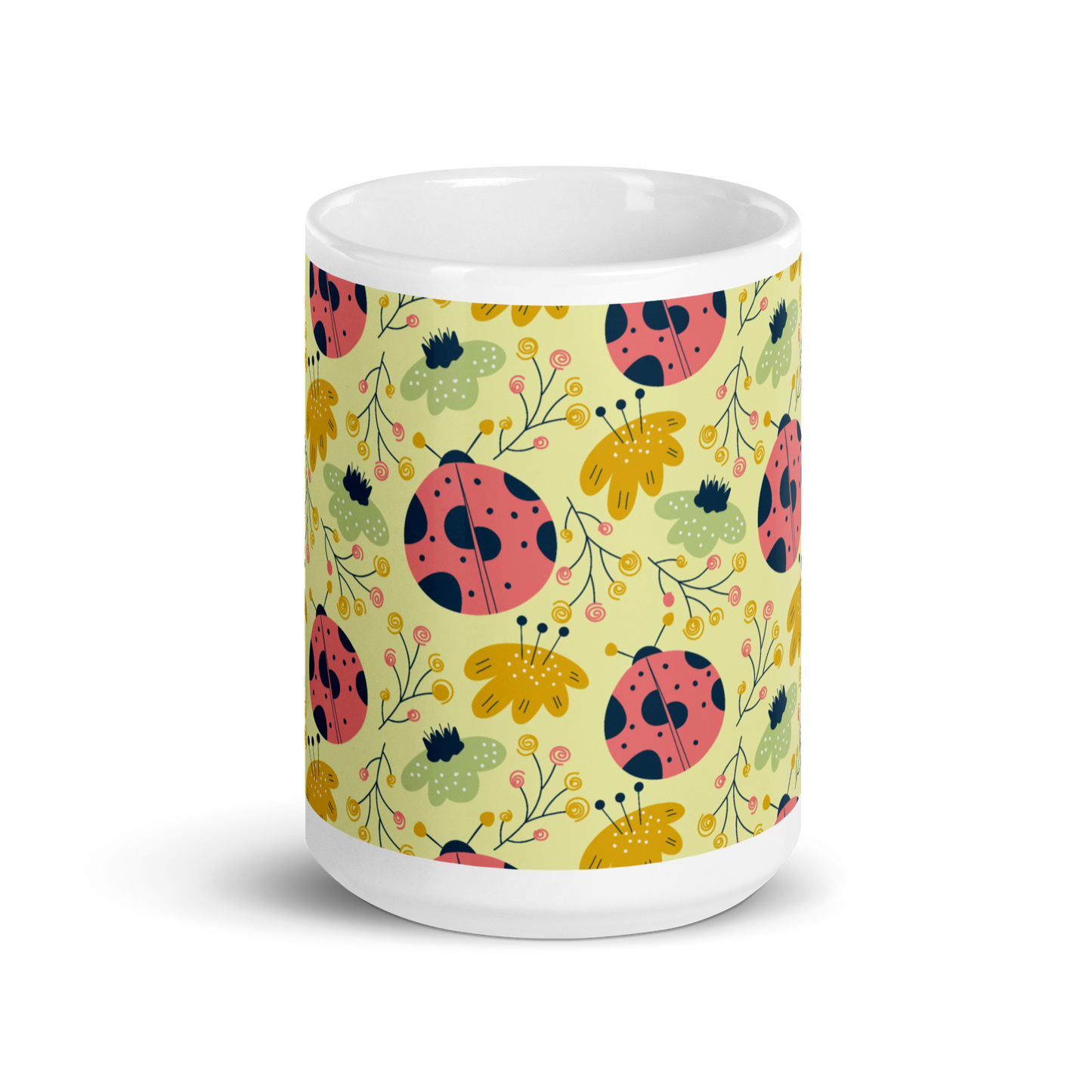 Scandinavian Spring Floral | Seamless Patterns | White Glossy Mug - #9