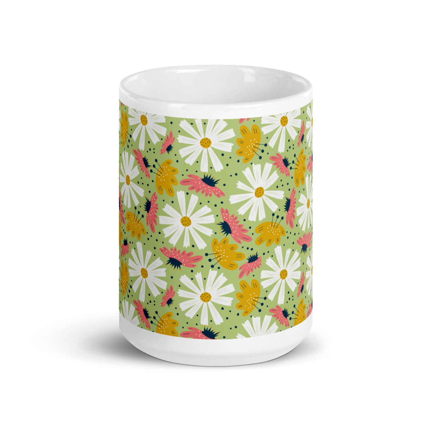 Scandinavian Spring Floral | Seamless Patterns | White Glossy Mug - #4
